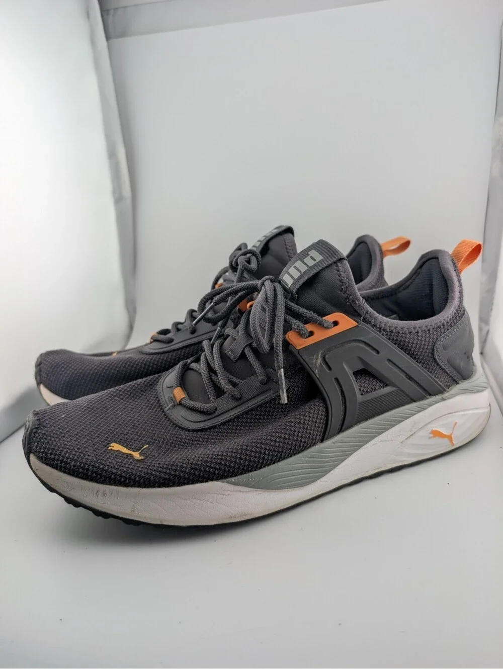Puma Men's Size 12 Pacer 23 Running Shoes Gray Orange